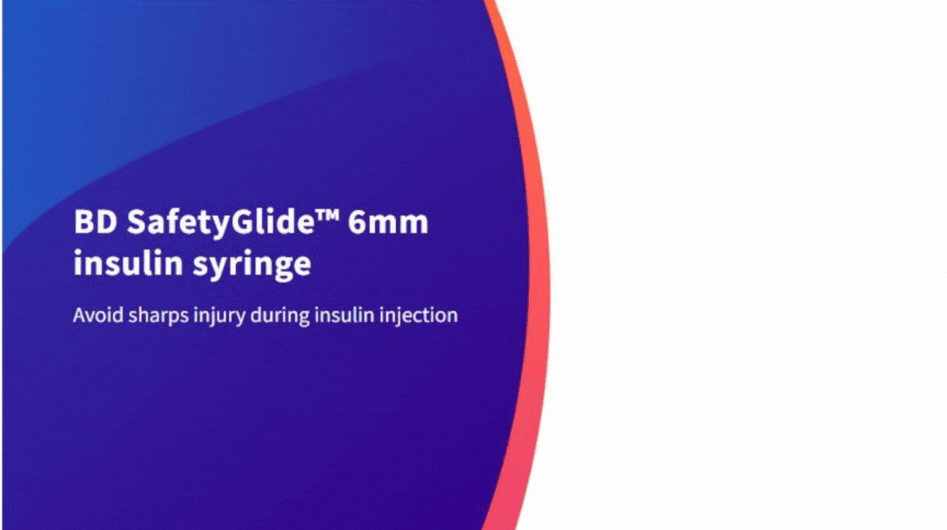 RXinsider BD SafetyGlide™ 6mm insulin syringe Avoid sharps...