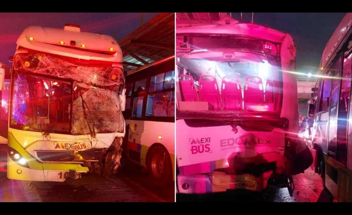 CHOQUE DE DOS UNIDADES DEL MEXIBÚS DEJA VARIOS HERIDOS EN ECATEPEC