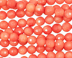thumbnail interactive-video image 1 of Natural Pink Bamboo Coral Faceted Round Beads Strand – 2mm 3mm 4mm Mix – 15.5 Inch 1 of 3