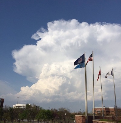 Thunderstorm photographed from the National Weather Center, Norman, OK, on March 26, 2017
