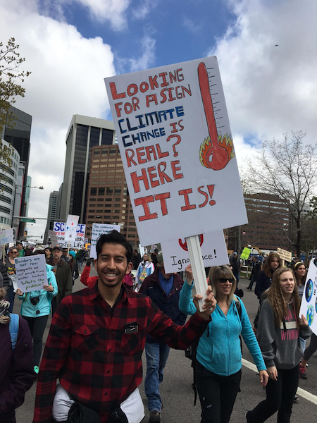 Clever sign about climate change at the Denver March for Science
