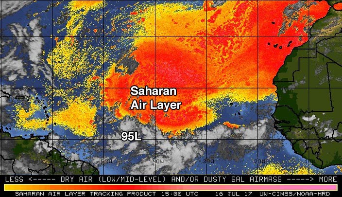 Saharan Air Layer analysis for July 16