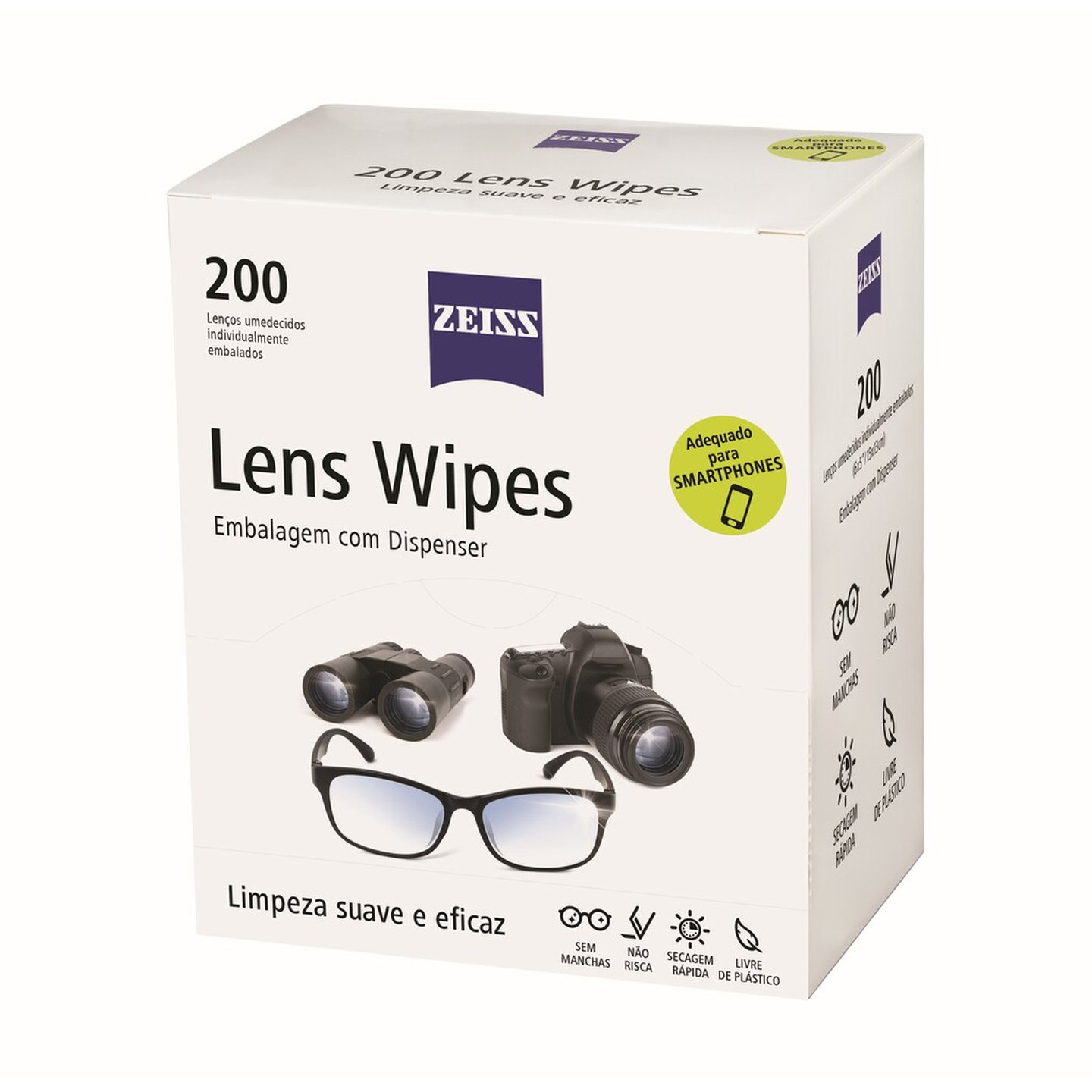 Lenços de limpeza de lentes ZEISS - 200 unidades