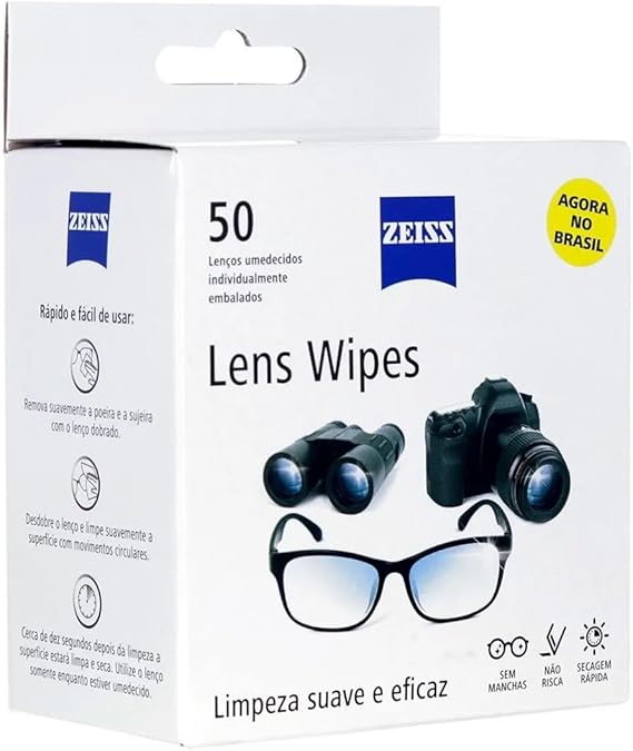Lenços de limpeza de lentes ZEISS - 50 unidades