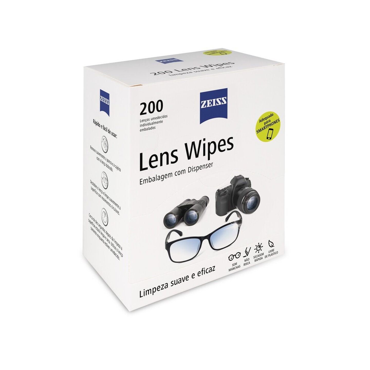 Lenços de limpeza de lentes ZEISS - 200 unidades