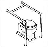 ASI 3724-52 Wheelchair Campartment Grab Bar
