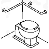 ASI 3157 54" x 42" Horizontal Grab Bar