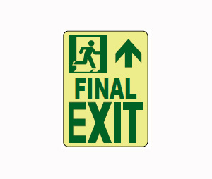 Zero 1228 Photoluminescent FINAL EXIT Door Sign