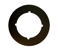 Don-Jo SP-135 DU 3-1/2" Scar Plate with 2-1/8" Hole and Through Bolt Knotches - Duro Coated Finish