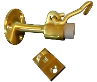 Hiawatha 9267-US4 Satin Clear Coated Brass 3 3/4"H x 2 1/4" Dia. Stem Door Stop with Keeper