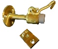 Hiawatha 9267-US4 Satin Clear Coated Brass 3 3/4"H x 2 1/4" Dia. Stem Door Stop with Keeper