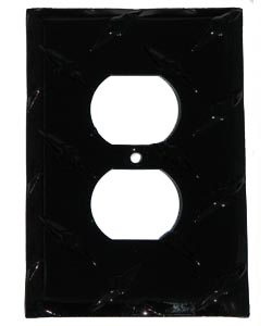 MCA 1OL-BK Single Outlet Cover- Black