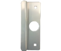 Don-Jo LP-307 SL 2-5/8" x 7" Cylinder Hole Latch Protector for Aluminum Doors - Silver Plated Finish