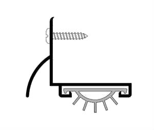 Pemko 210SNV 24" Satin Nickel Anodized Aluminum Door Shoe with Rain Drip - Vinyl insert