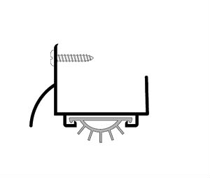 Pemko 215SNV 24" Satin Nickel Anodized Aluminum Door Shoe with Rain Drip - Vinyl insert