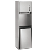 Bradley 227-1165 Surface Mounted Roll Paper Towel Dispenser & Waste Receptacle with Push Flap Door