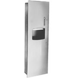 Bradley 2277-10 Semi-Recessed Roll-Towel Dispenser / 10.5 Gallon Waste Receptacle