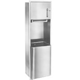 Bradley 227 Recessed Roll - Towel Dispenser & 18 Gallon Waste Receptacle