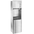 Bradley 227-10 Semi-Recessed Roll-Towel Dispenser & 18 Gallon Waste Receptacle