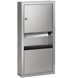 Bradley 2291-11 Surface Mounted Low Capacity Towel Dispenser / 2 Gallon Waste Receptacle
