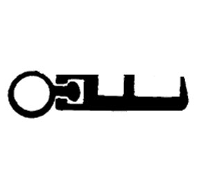 Dorbin 240AS Mill Aluminum 80" Head & Jamb Weatherstrip with Santoprene Seal - 7/32"W - 1 1/8"H