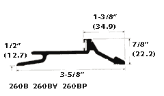 Dorbin 260BV Polished & Vinyl Interlocking Threshold 36" Length