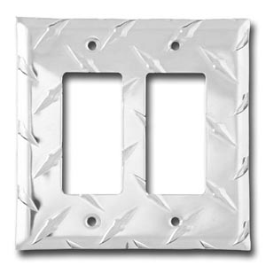 MCA 2GFI-SN Double GFI Cover- Natural Silver 