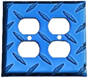 MCA 2OL-B Double Outlet Cover- Blue