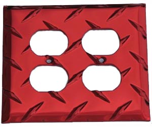 MCA 2OL-R Double Outlet Cover- Red