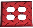 MCA 2OL-R Double Outlet Cover- Red