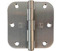 Hager RC1542 3.5x3.5in 5/8in Radius Hinge-Full Mortise-Residential Weight-Plain Bearing-Brass Base