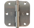 Hager RC1542 3.5x3.5in 5/8in Radius Hinge-Full Mortise-Residential Weight-Plain Bearing-Brass Base