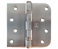 Hager BB1543 4x4in Square by 5/8in Radius Hinge-Full Mortise-Residential Weight-Ball Bearing-Stainless Steel Base