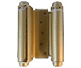 Ultra Hardware 35596 Box of 2 5in Double Acting Spring Hinge-Steel Base-Polished Brass Finish