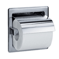 Bradley 5103 Recessed Hinged Hood Toilet Tissue Dispenser - Bright Polished Stainless Steel