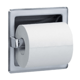 Bradley 5102 Recessed Single Roll Toilet Tissue Dispenser - Bright Heavy Gauge Stainless Steel