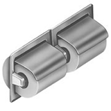 Bradley 5123 Recessed Hinged Hood Dual Roll Toilet Tissue Dispenser - Bright Polished Stainless Steel