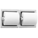 Bradley 5125 Recessed Dual Roll Toilet Tissue Dispenser - Bright Polished Stainless Steel