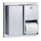 Bradley 5422 Partition Mounted Toilet Tissue Dispenser - Satin Stainless Steel