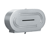 Bradley 5425 Surface Mounted Jumbo Dual Roll Toilet Tissue Dispenser - Satin Stainless Steel