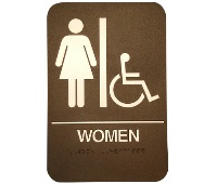 Cal-Royal CAWH68-BLK  Women Handicap Restroom Sign - Black