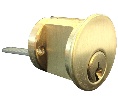 Kaba Ilco 7015SC8-04-KD 5 Pin Rim Cylinder with Schlage C Keyway - Satin Brass