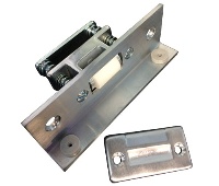 Rockwood 593-626 Roller Latch with Angle Stop - Satin Chrome Plated Brass