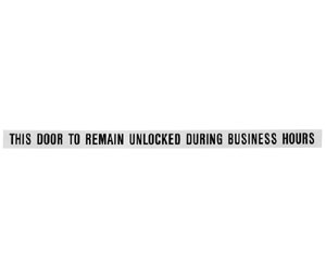 Rockwood 660 Door To Remain Unlocked Decal