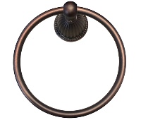 JVJ 27806 Renaissance Series Old World Bronze Finish Fluted Towel Ring C/S, Composition Solid Brass