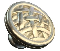 JVJ 69246 Satin Nickel Finish 1-1/2" Crisscross Knob, Composition Zamac