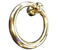 JVJ 31001 Solid Brass Finish 1-1/2" Diameter Ring Pull, Composition Solid Brass