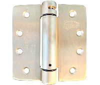 Cal-Royal SH-44R US4 Satin Brass 4x4in Single Acting Spring Hinge-Full Mortise-Standard Weight-Steel Base