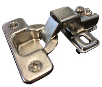 Ultra Hardware 34868 1-3/4" CC Concealed Cabinet Hinge-120° Half Overlay-Steel Base-Nickel Finish-2 Poly Pack