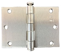 Bommer 5010-355-646 Plain Bearing-5 Knuckle-Full Mortise-Wide Throw-Steel Base-3.5" x 5" Hinge-Removable Pin-Satin Nickle